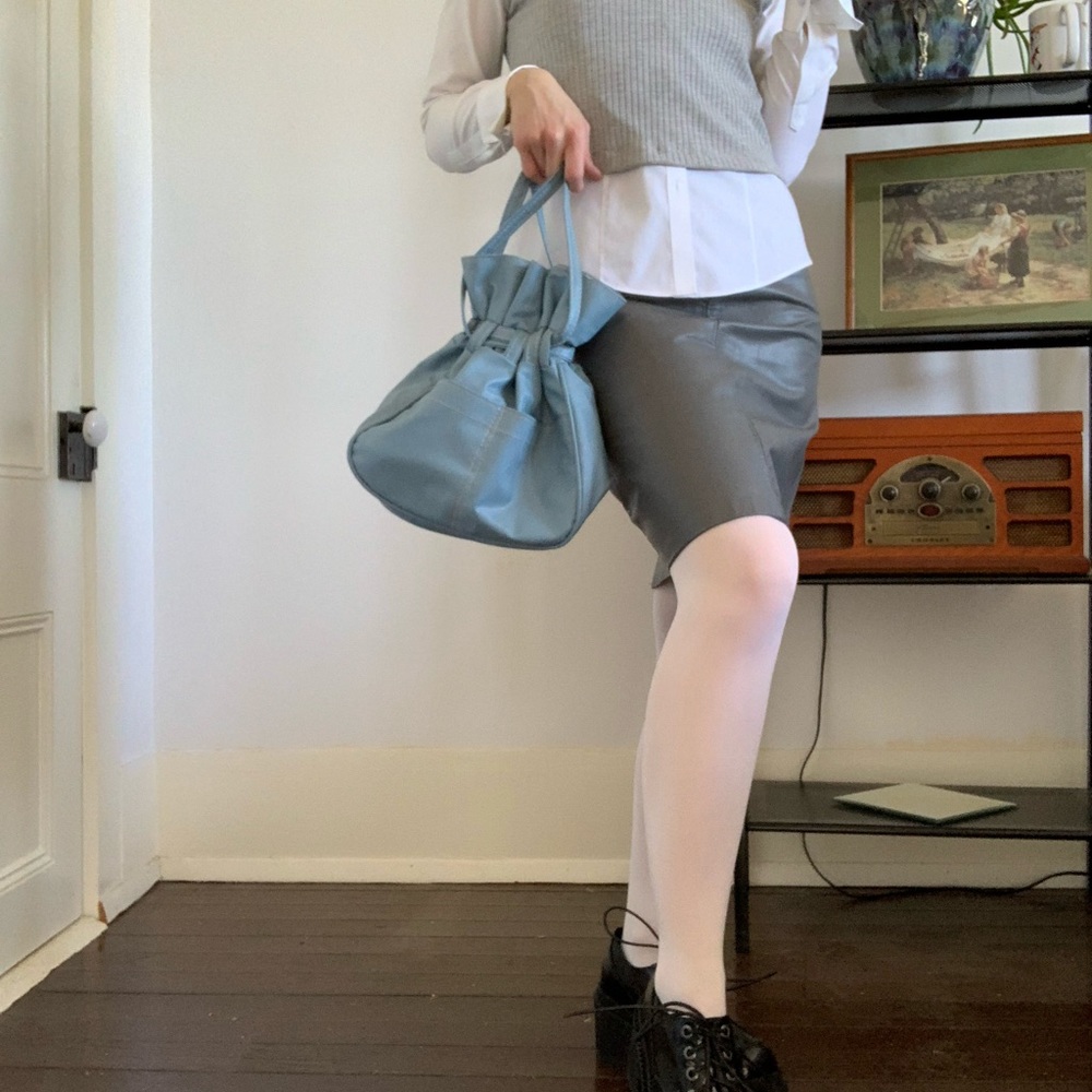 vintage light blue bag